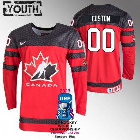 Maillot de Hockey Canada Personnaliser IIHF World Championship 2023 Rouge - Enfant